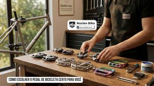 Confira as opções de pedais disponíveis na Vitrine do Núcleo Bike