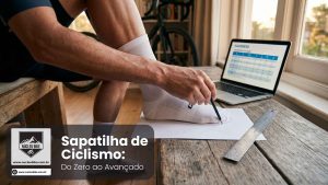Medindo o tamanho do pé para descobrir o tamanho correto da Sapatilha de Cilcismo